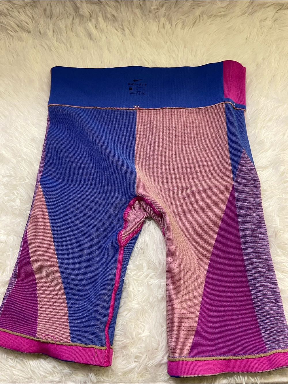Nike Dri-Fit Women’s Colorblock  Sports Shorts - Pink Purple Blue Tan. Size-XL - Picture 12 of 14